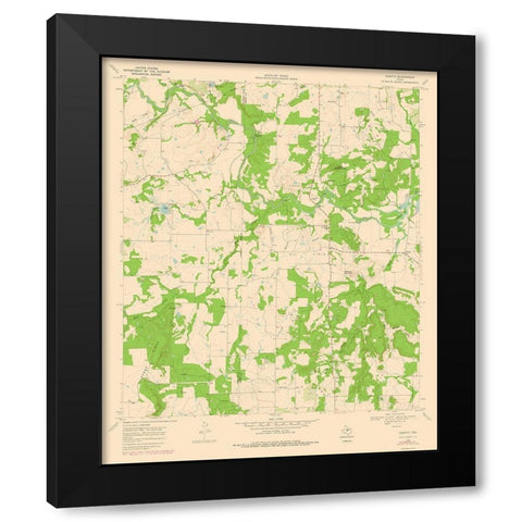 Thrifty Texas Quad - USGS 1969 Black Modern Wood Framed Art Print with Double Matting by USGS