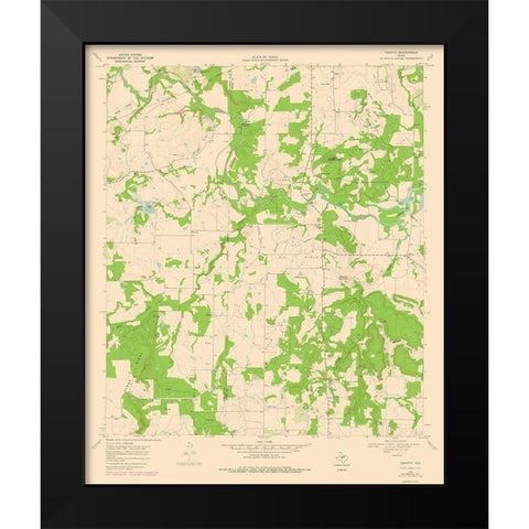 Thrifty Texas Quad - USGS 1969 Black Modern Wood Framed Art Print by USGS
