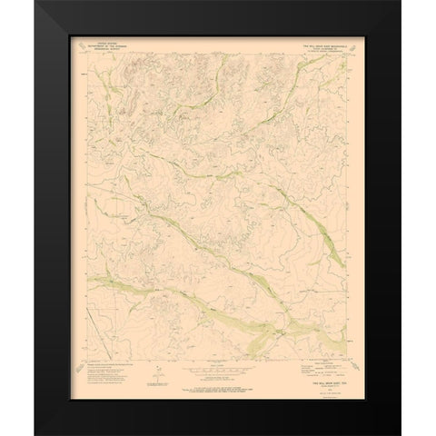 Two Mill Draw East Texas Quad - USGS 1973 Black Modern Wood Framed Art Print by USGS