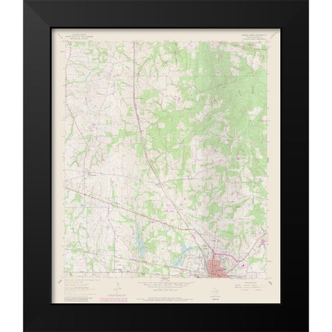 Teague North Texas Quad - USGS 1963 Black Modern Wood Framed Art Print by USGS
