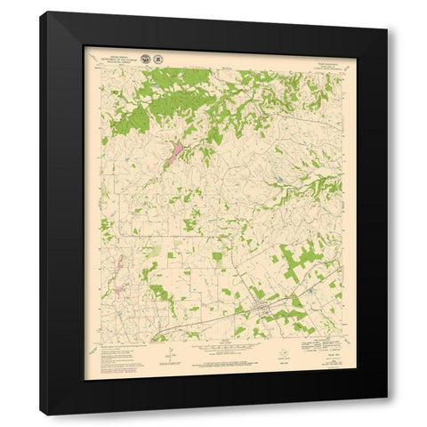 Tolar Texas Quad - USGS 1960 Black Modern Wood Framed Art Print with Double Matting by USGS