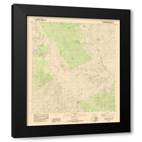East Tovar Creek Texas Quad - USGS 1982 Black Modern Wood Framed Art Print with Double Matting by USGS