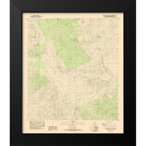 East Tovar Creek Texas Quad - USGS 1982 Black Modern Wood Framed Art Print by USGS