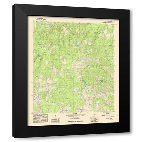 Trawick Texas Quad - USGS 1984 Black Modern Wood Framed Art Print by USGS