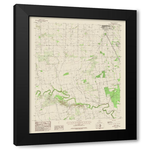 Truby Texas Quad - USGS 1984 Black Modern Wood Framed Art Print with Double Matting by USGS