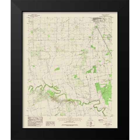 Truby Texas Quad - USGS 1984 Black Modern Wood Framed Art Print by USGS