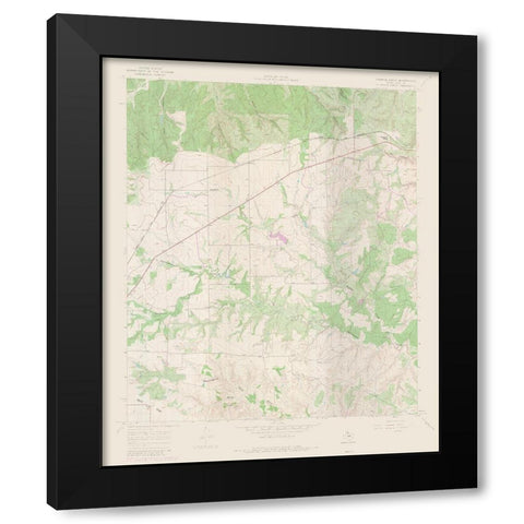 Tampico Siding Texas Quad - USGS 1967 Black Modern Wood Framed Art Print by USGS
