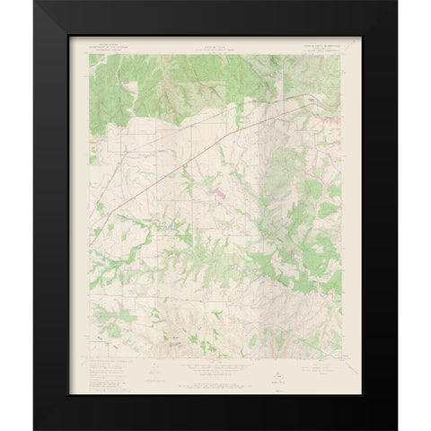 Tampico Siding Texas Quad - USGS 1967 Black Modern Wood Framed Art Print by USGS