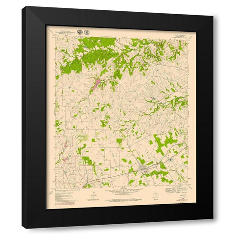 Tolar Texas Quad - USGS 1979 Black Modern Wood Framed Art Print with Double Matting by USGS