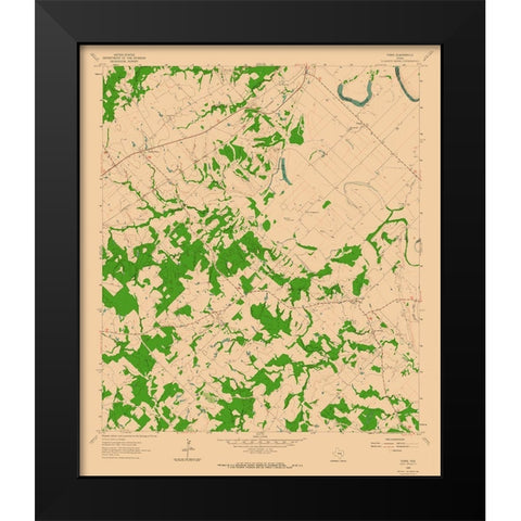Tunis Texas Quad - USGS 1962 Black Modern Wood Framed Art Print by USGS