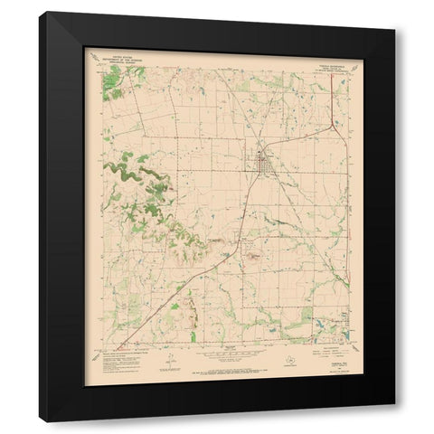 Tuscola Texas Quad - USGS 1967 Black Modern Wood Framed Art Print by USGS