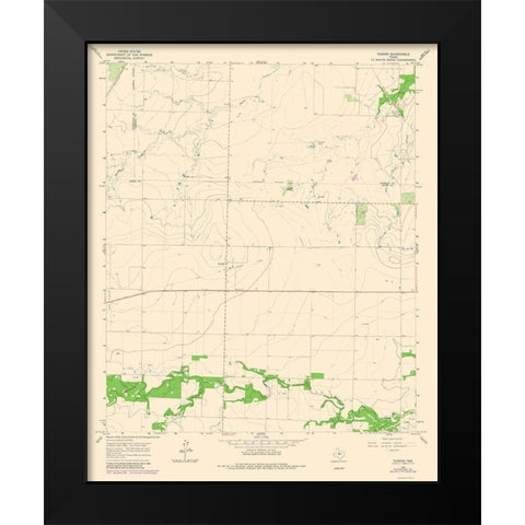 Tuxedo Texas Quad - USGS 1965 Black Modern Wood Framed Art Print by USGS