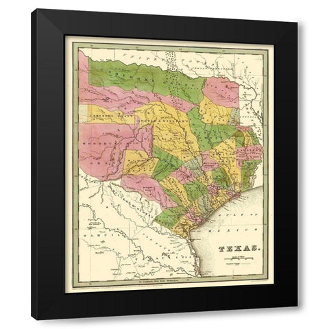 North East Texas - Goodrich 1841 Black Modern Wood Framed Art Print by Goodrich