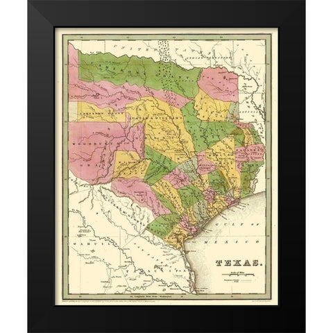 North East Texas - Goodrich 1841 Black Modern Wood Framed Art Print by Goodrich