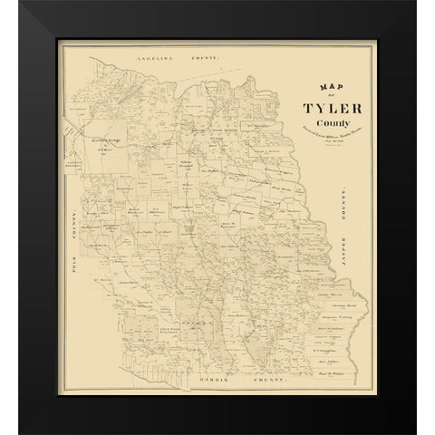 Tyler County Texas -1898 Black Modern Wood Framed Art Print by Unknown