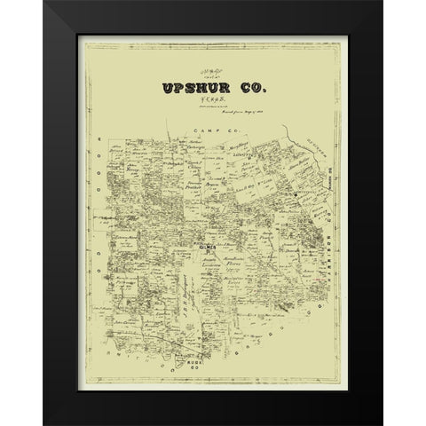 Upshur County Texas -1873 Black Modern Wood Framed Art Print by Unknown