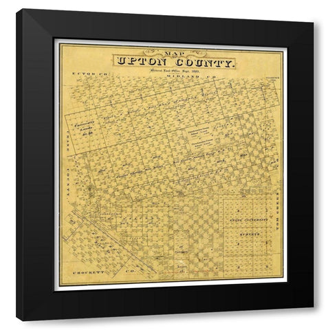 Upton County Texas - Blau 1889 Black Modern Wood Framed Art Print with Double Matting by Blau