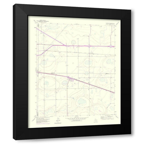 Washburn Texas Quad - USGS 1975 Black Modern Wood Framed Art Print with Double Matting by USGS