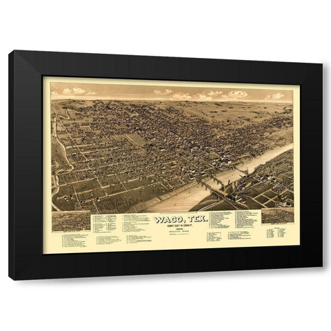 Waco Texas - Beck 1886 Black Modern Wood Framed Art Print with Double Matting by Beck