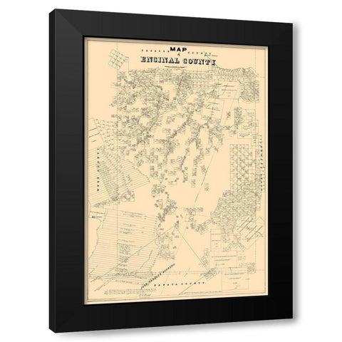 Encinal, Webb Texas - Walsh 1879 Black Modern Wood Framed Art Print with Double Matting by Walsh