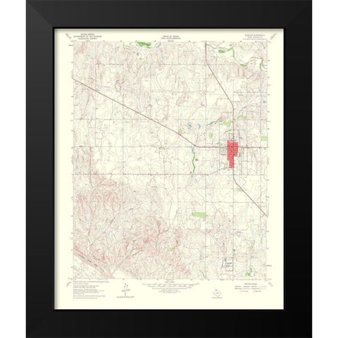 Wheeler Texas Quad - USGS 1965 Black Modern Wood Framed Art Print by USGS