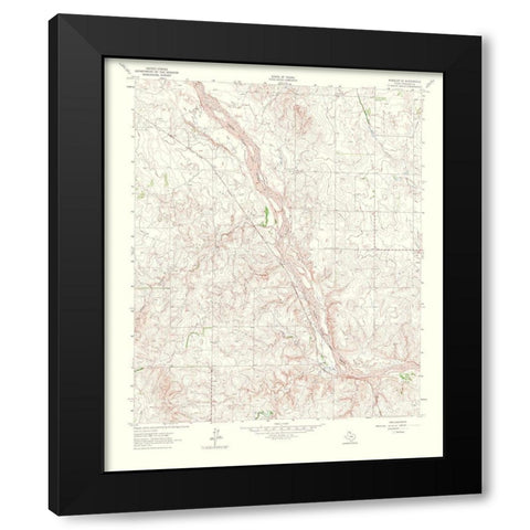 Wheeler Southeast Texas Quad - USGS 1965 Black Modern Wood Framed Art Print with Double Matting by USGS