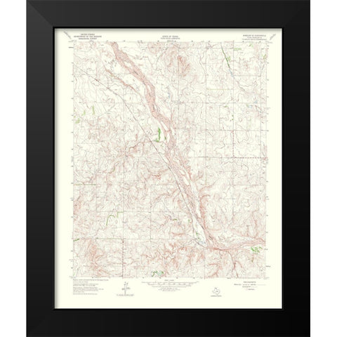 Wheeler Southeast Texas Quad - USGS 1965 Black Modern Wood Framed Art Print by USGS