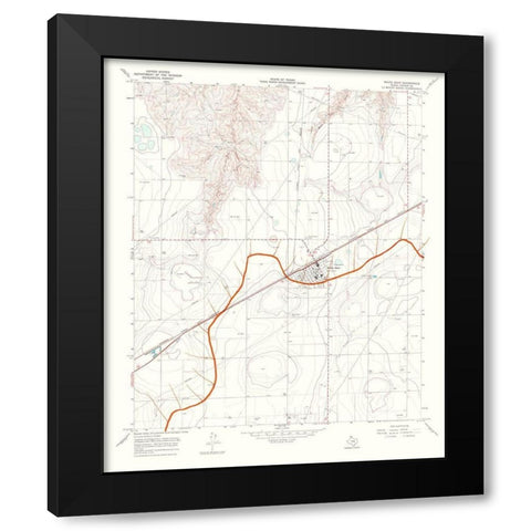 White Deer Texas Quad - USGS 1967 Black Modern Wood Framed Art Print by USGS