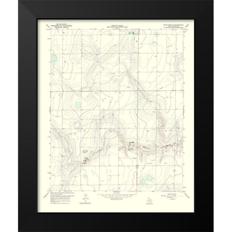 White Deer Southwest Texas Quad - USGS 1967 Black Modern Wood Framed Art Print by USGS