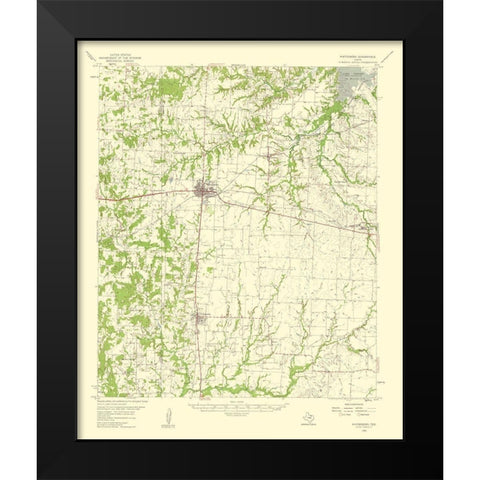 Whitesboro Texas Quad - USGS 1959 Black Modern Wood Framed Art Print by USGS