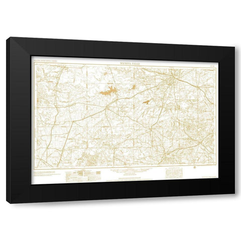 Wichita Falls Texas Sheet - USGS 1954 Black Modern Wood Framed Art Print by USGS