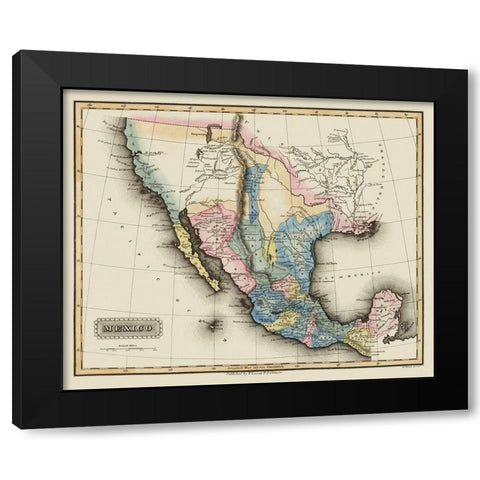 Texas Territory - Lucas 1823 Black Modern Wood Framed Art Print with Double Matting by Lucas