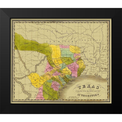 Texas - Greenleaf 1840 Black Modern Wood Framed Art Print by Greenleaf