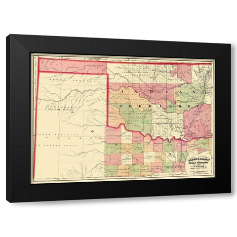 Indian Territory, North West Texas 1874 Black Modern Wood Framed Art Print with Double Matting by Asher