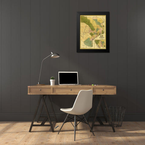 Texas - Colton 1839 Black Modern Wood Framed Art Print by Colton