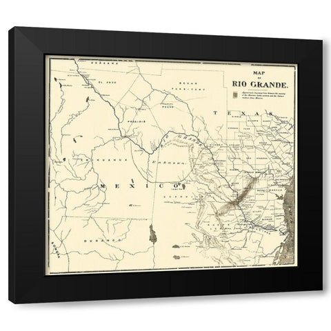 Rio Grande - 1878 Black Modern Wood Framed Art Print with Double Matting by Unknown