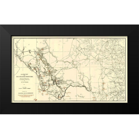 Rio Grande Frontier - Livermore 1883 Black Modern Wood Framed Art Print by Livermore