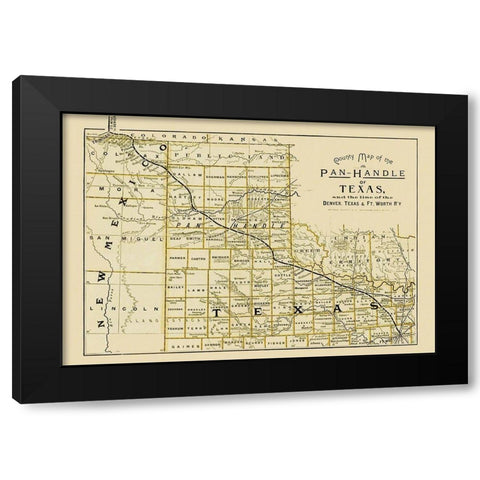 Denver, Texas and Ft Worth Railroad - Northrup Black Modern Wood Framed Art Print by Northrup
