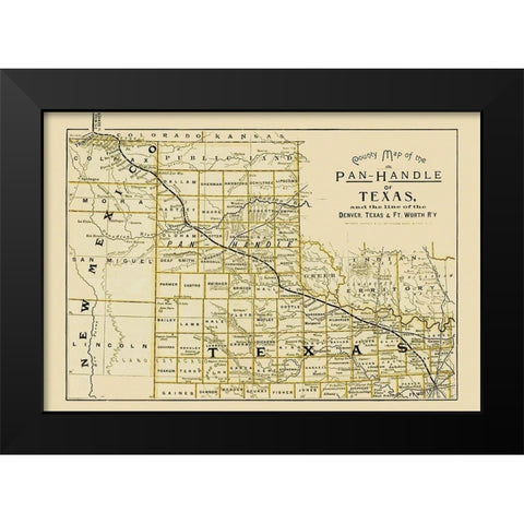 Denver, Texas and Ft Worth Railroad - Northrup Black Modern Wood Framed Art Print by Northrup