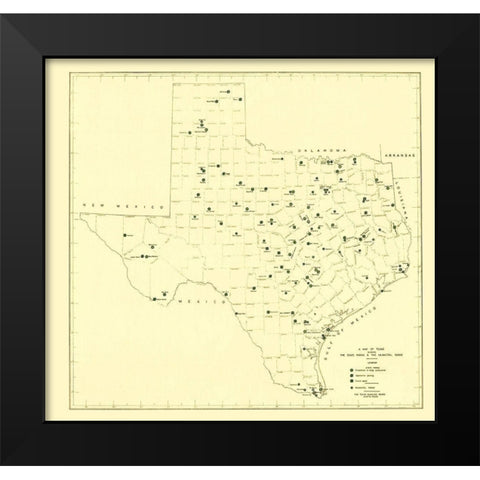 Texas State and Municipal Parks 1936 Black Modern Wood Framed Art Print by Texas Planning Board