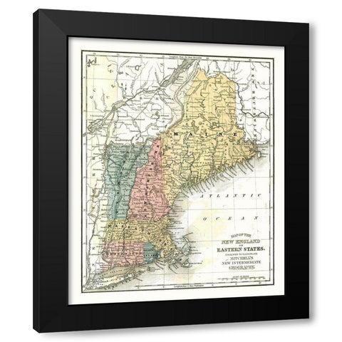 Eastern States - Mitchell 1869 Black Modern Wood Framed Art Print with Double Matting by Mitchell