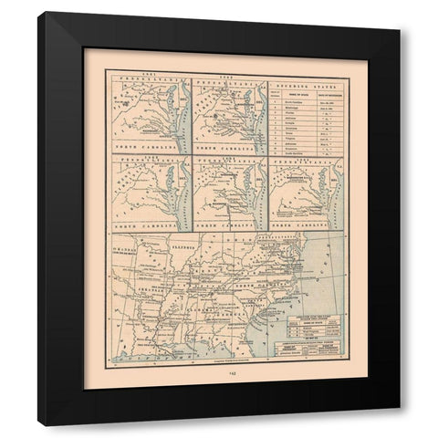 United States, 19th century- Cram 1888 Black Modern Wood Framed Art Print with Double Matting by Cram
