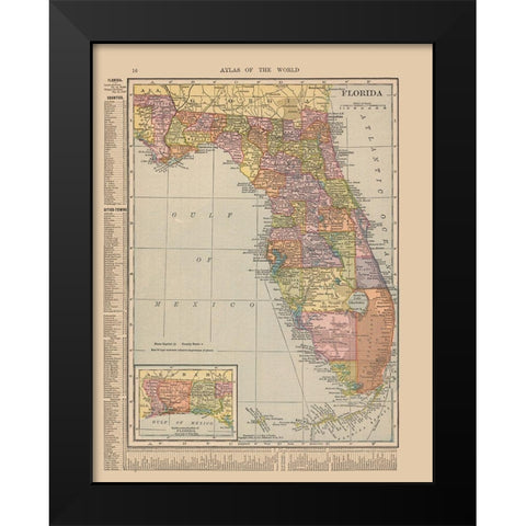 Florida - Hammond 1910 Black Modern Wood Framed Art Print by Hammond