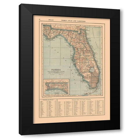 Florida - Reynold 1921 Black Modern Wood Framed Art Print with Double Matting by Reynold