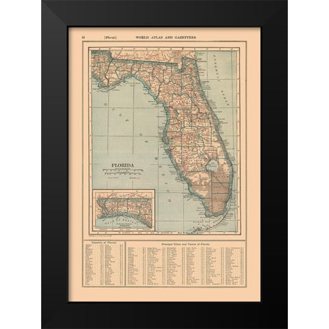 Florida - Reynold 1921 Black Modern Wood Framed Art Print by Reynold