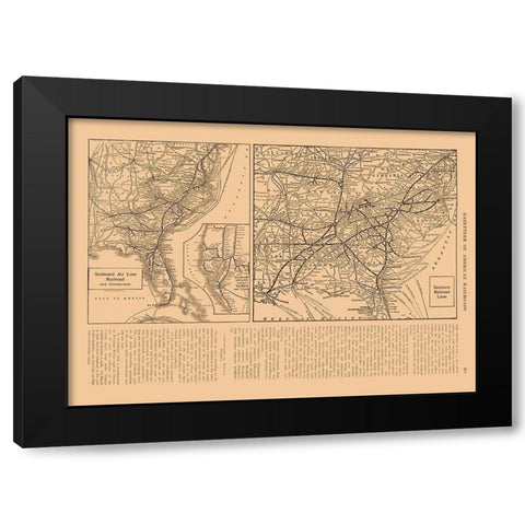 South West US - Railroad - Reynold 1921 Black Modern Wood Framed Art Print with Double Matting by Reynold