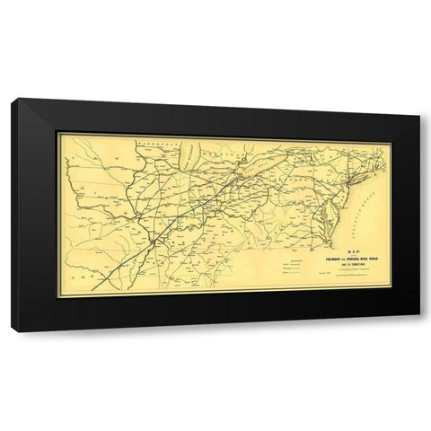 Fremont and Indiana Railroad - Arthur 1858 Black Modern Wood Framed Art Print with Double Matting by Arthur