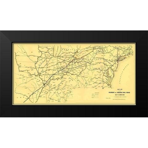 Fremont and Indiana Railroad - Arthur 1858 Black Modern Wood Framed Art Print by Arthur
