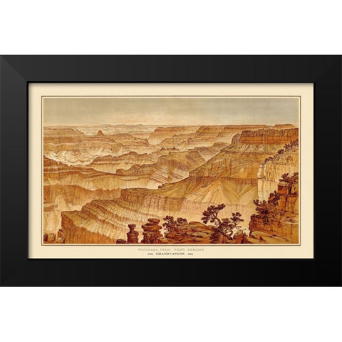 Grand Canyon, Point Sublime Arizona - Bien 1882 Black Modern Wood Framed Art Print by Bien