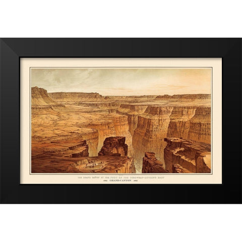 Grand Canyon, Toroweap Arizona - Bien 1882 Black Modern Wood Framed Art Print by Bien